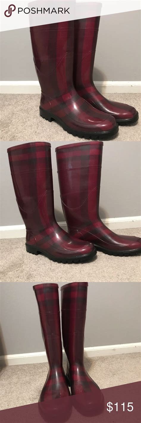 burgandy burberry rain.boots|Burberry rain boots size chart.